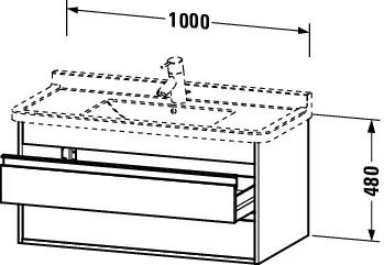 Duravit Waschtischunterschrank wandhängend „Ketho“ 100 × 48 × 45,5 cm Graphit Matt Duravit Waschtischunterschrank wandhängend „Ketho“ 100 × 48 × 45,5 cm Graphit Matt
