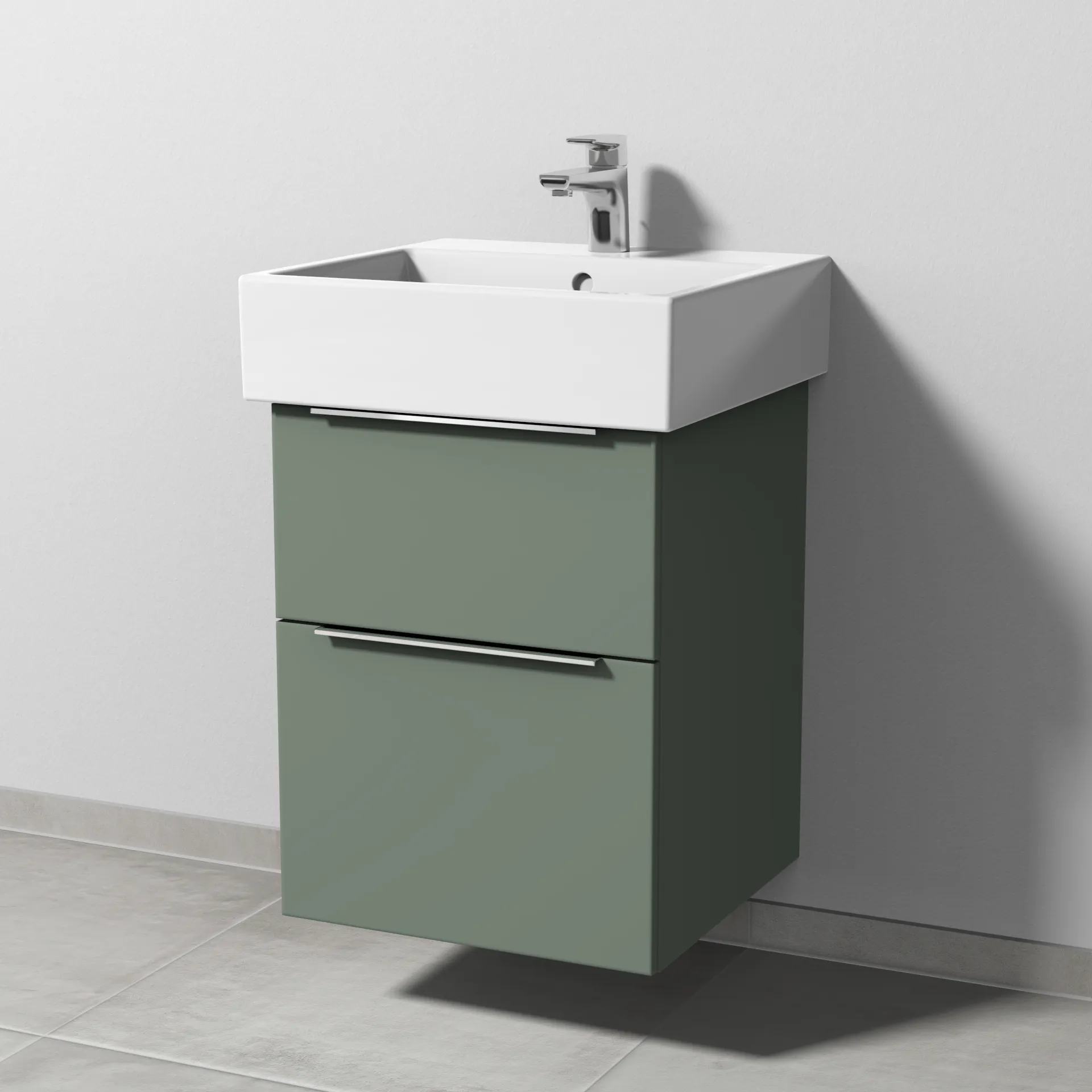 Sanipa Waschtischunterschrank „3way“ 450 × 591 × 447 mm in Soft-Green Sanipa Waschtischunterschrank „3way“ 450 × 591 × 447 mm in Soft-Green