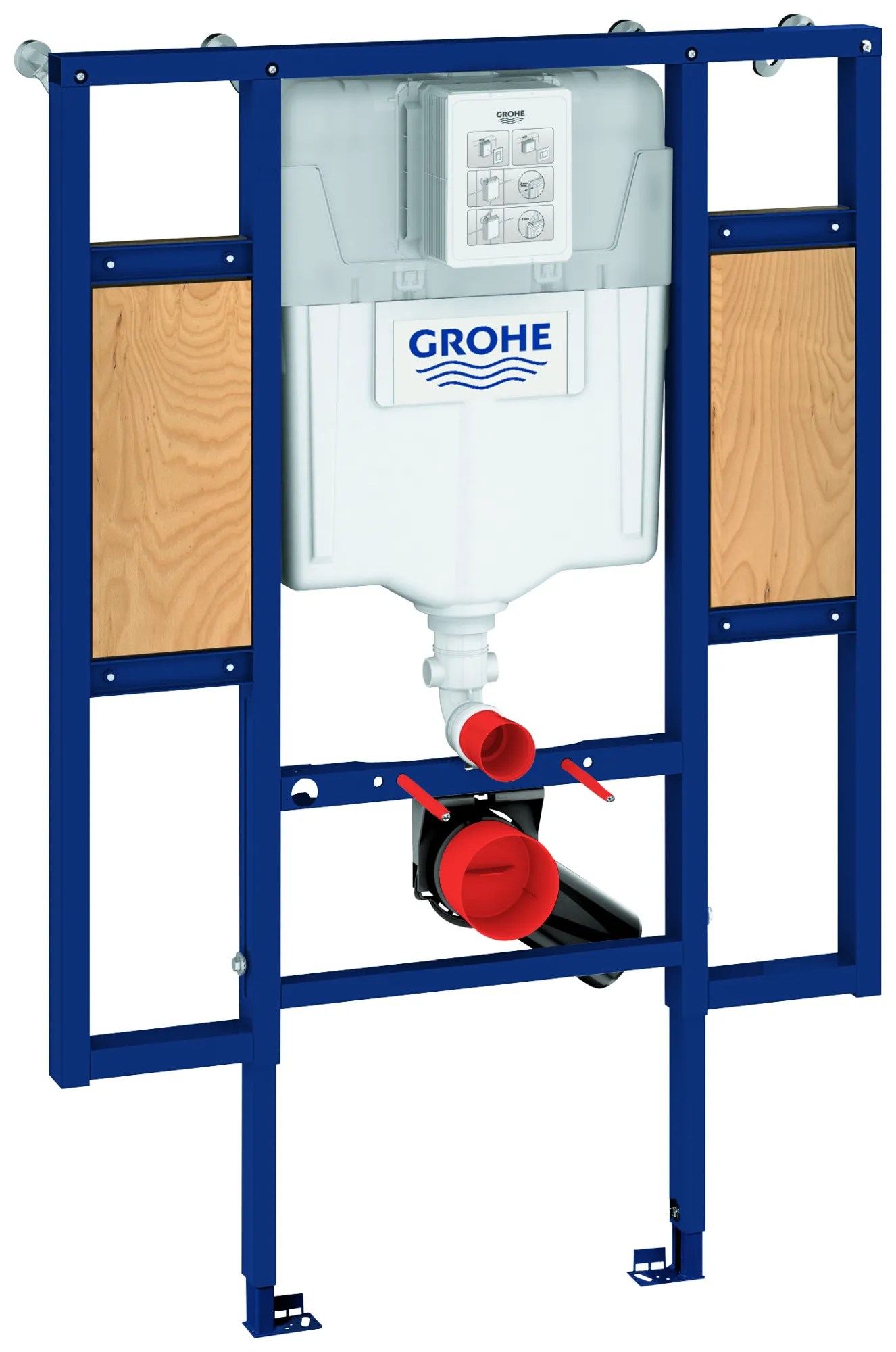 Grohe Rapid SL Wand-WC-Element, behindertengerecht, mit Befestigung für Rückenstütze und Haltegriffe, für WCs mit 70 cm Ausladung, Spülkasten GD 2, 6-9 l, 1,13 m Bauhöhe