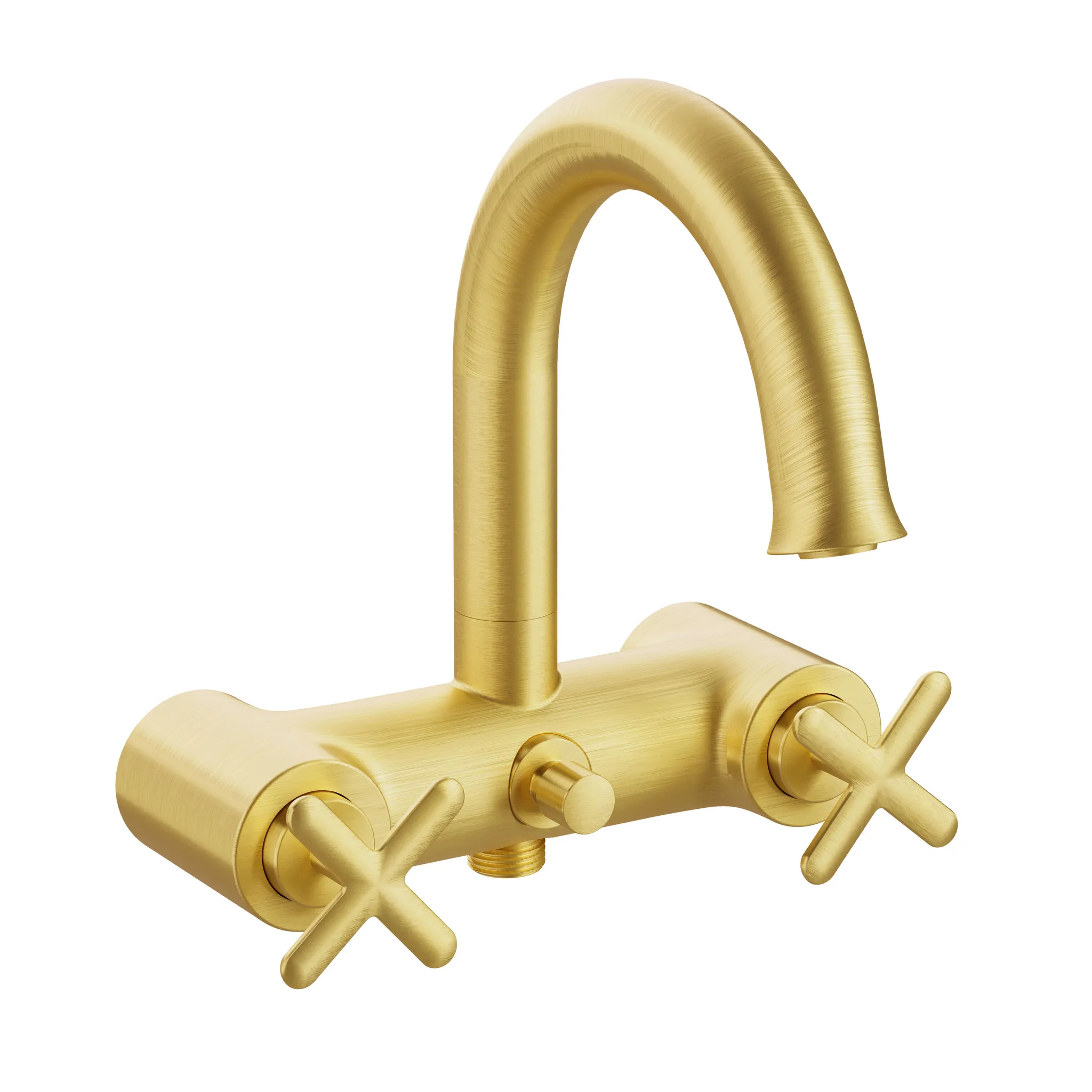 VitrA Origin Classic Zweigriff-Wannenfüll- und Brausearmatur, Aufputzmontage, Stichmaß 150 mm, Gold gebürstet VitrA Origin Classic Zweigriff-Wannenfüll- und Brausearmatur, Aufputzmontage, Stichmaß 150 mm, Gold gebürstet