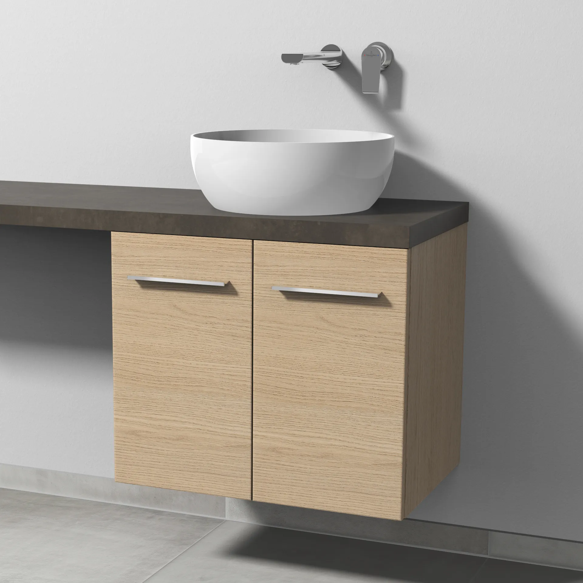 Sanipa Waschtischunterschrank „2morrow“ 600 × 510 × 420 mm in Eiche Nordic