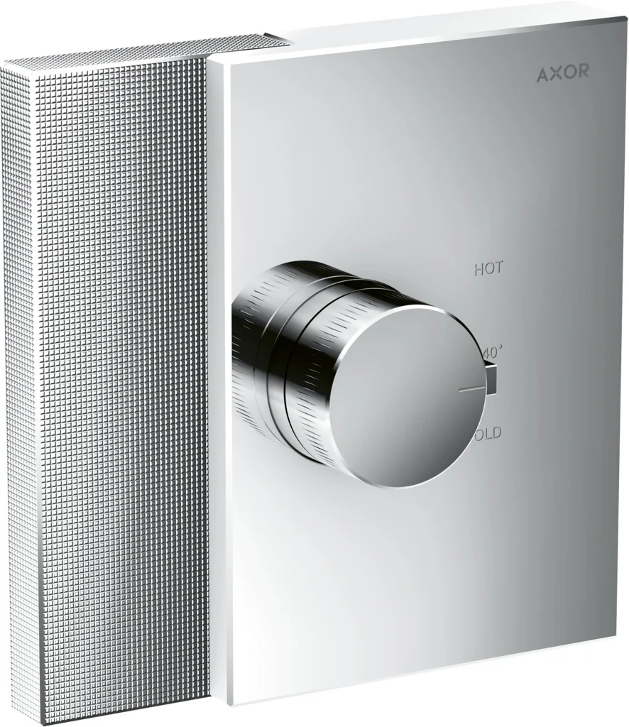 Hansgrohe AXOR Edge Thermostat Unterputz HighFlow Diamantschliff Chrom - 1 Verbraucher, max. Durchfluss 59 l/min, einstellbare Temperaturbegrenzung, Rückflussverhinderer