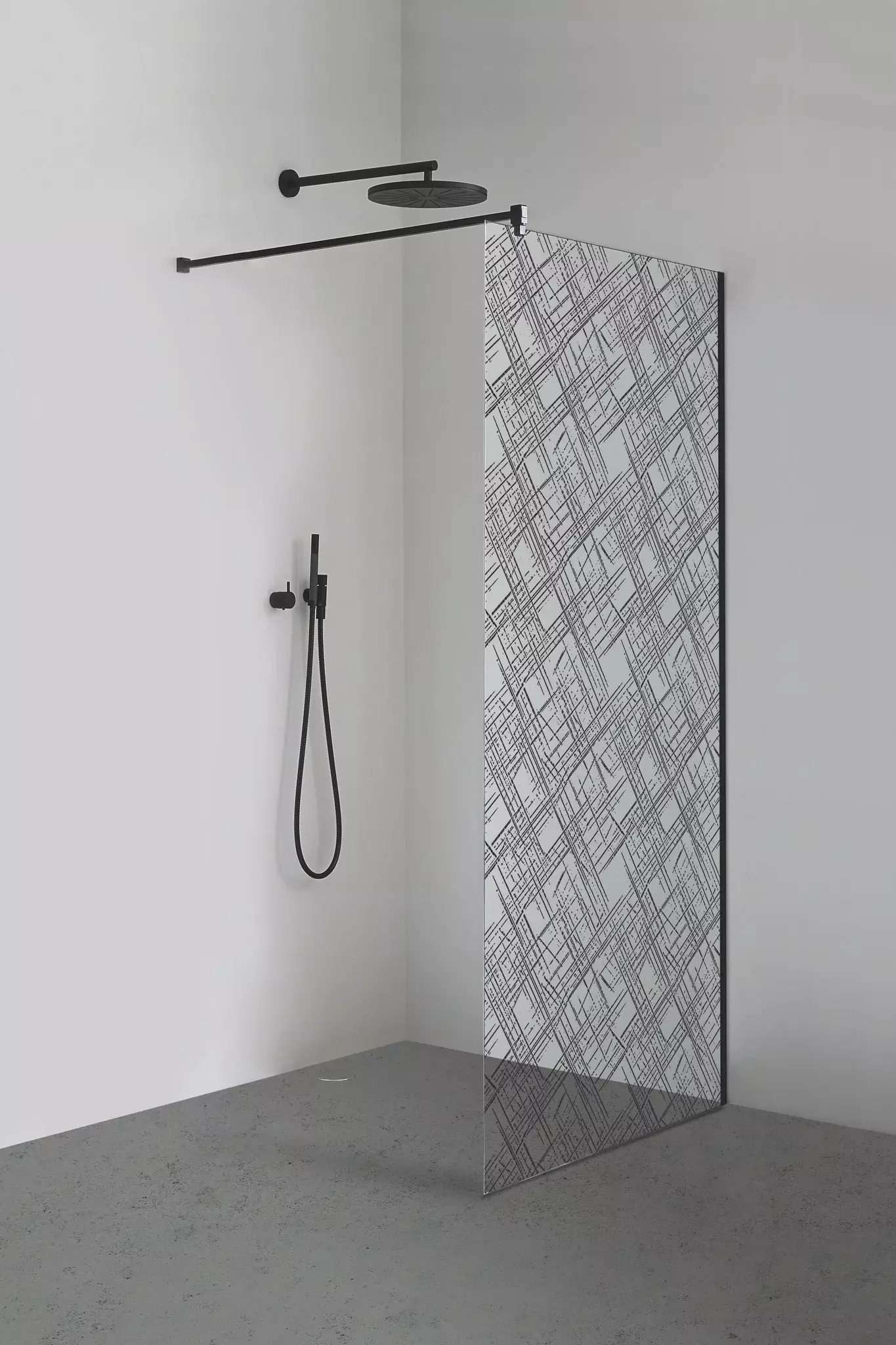 Sprinz Walk-In-Duschkabine Black Sketch „Inloop Black“ B: 1000 mm H: 2100 mm T: 8 mm