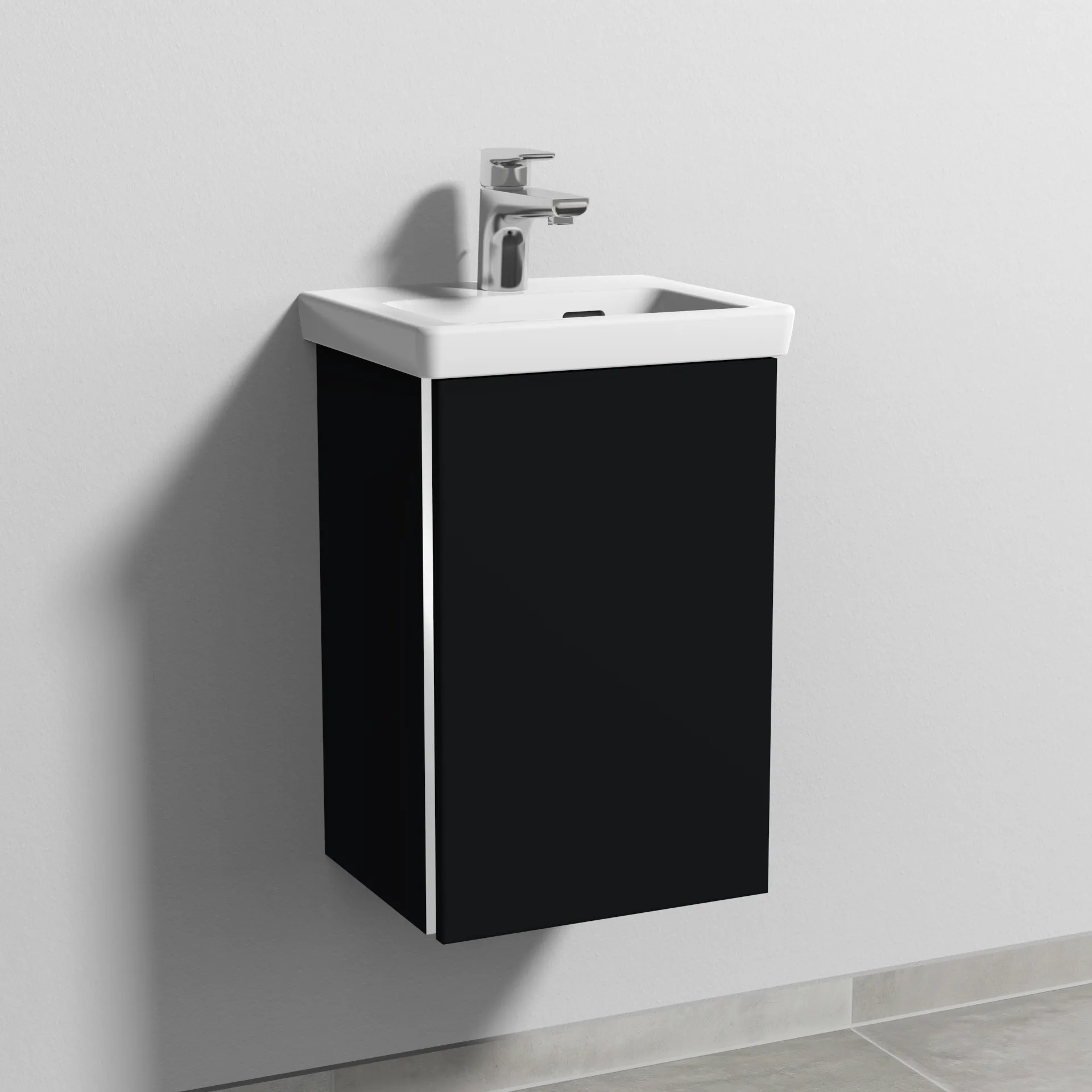 Sanipa Waschtischunterschrank „3way“ 335 × 517 × 293 mm in Schwarz (matt), Anschlag rechts