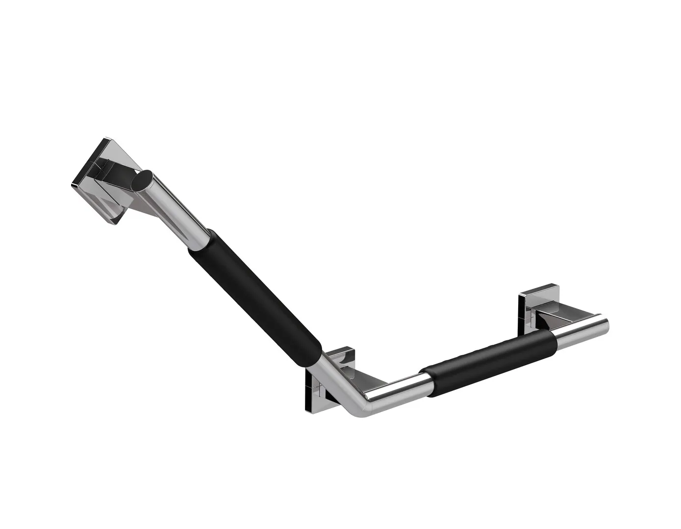 emco 135°-Winkelgriff „system 2“ mit rutschhemmender Ummantelung in chrom / schwarz, rechts emco 135°-Winkelgriff „system 2“ mit rutschhemmender Ummantelung in chrom / schwarz, rechts
