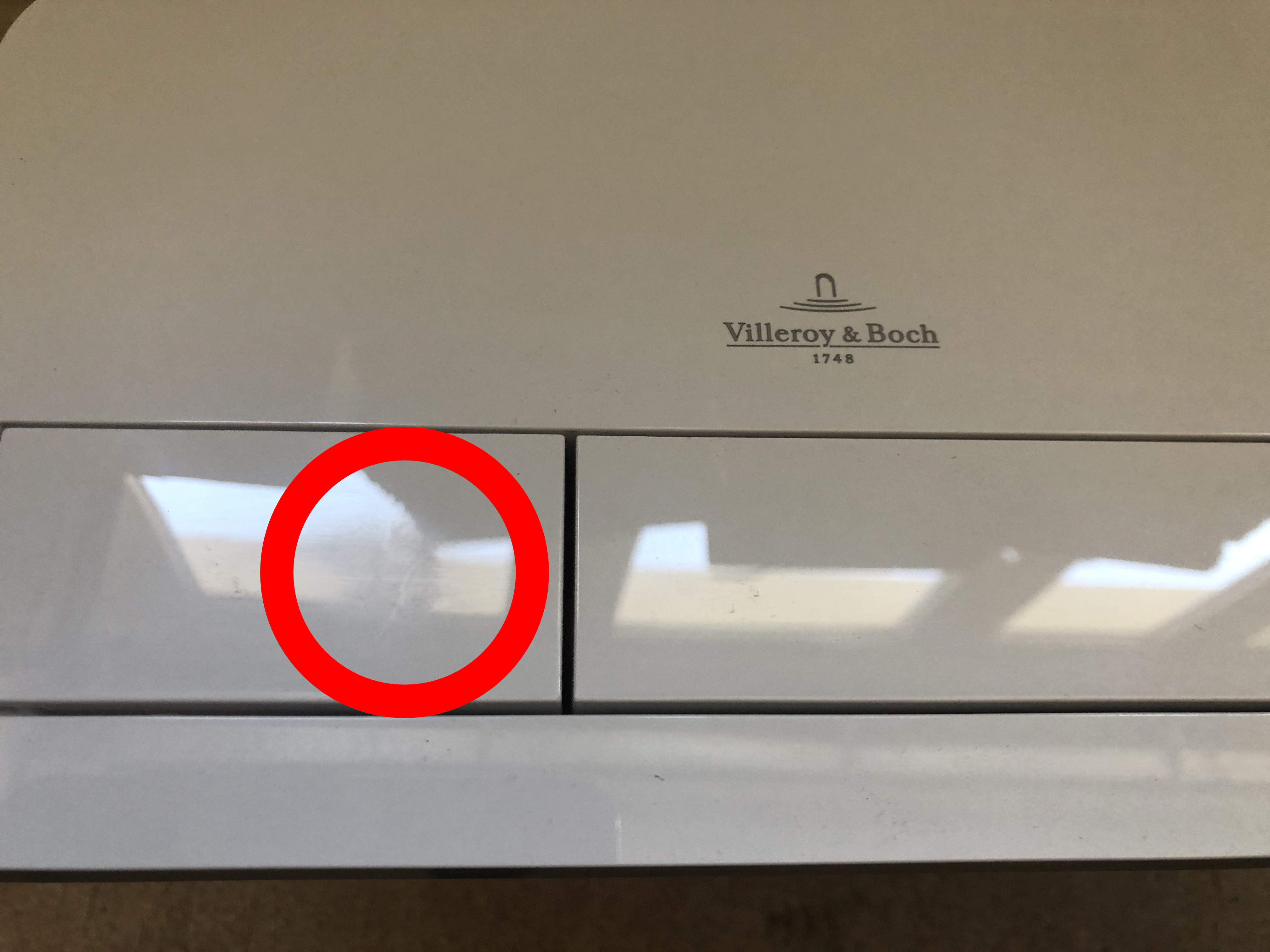 WC-Betätigungsplatte ViConnect, 253 x 145 x 10 mm, B-Ware, Kratzer auf kleiner Taste 922490 WC-Betätigungsplatte ViConnect, 253 x 145 x 10 mm, B-Ware, Kratzer auf kleiner Taste 922490