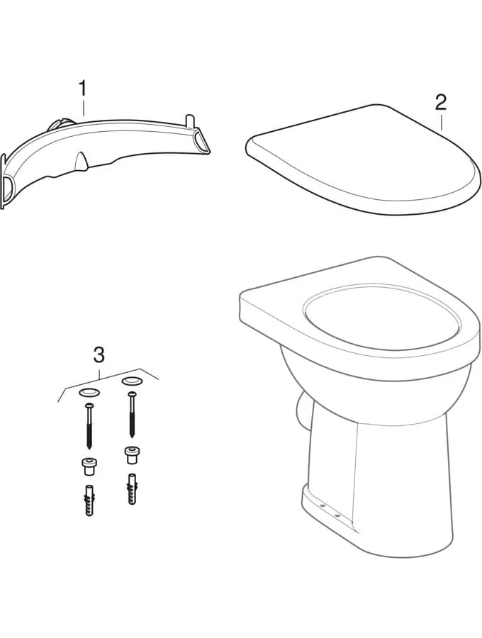 Stand-Flachspül-WC „Renova Comfort“ 35,5 × 45 × 47 cm mit Spülrand Stand-Flachspül-WC „Renova Comfort“ 35,5 × 45 × 47 cm mit Spülrand