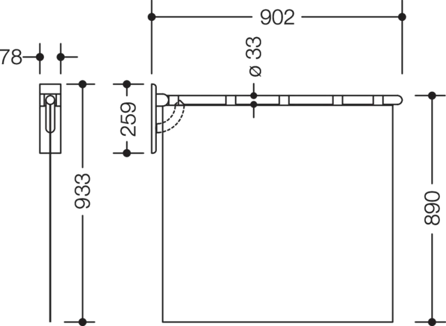 HEWI Duschvorhang „Serie 801“ 94 × 96,7 cm in Signalweiß HEWI Duschvorhang „Serie 801“ 94 × 96,7 cm in Signalweiß