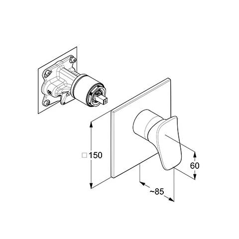 AMBA UP-Br-EHM, Feinbau-Set m. Funktionseinheit, für SLIM.BOXX 88022 chrom