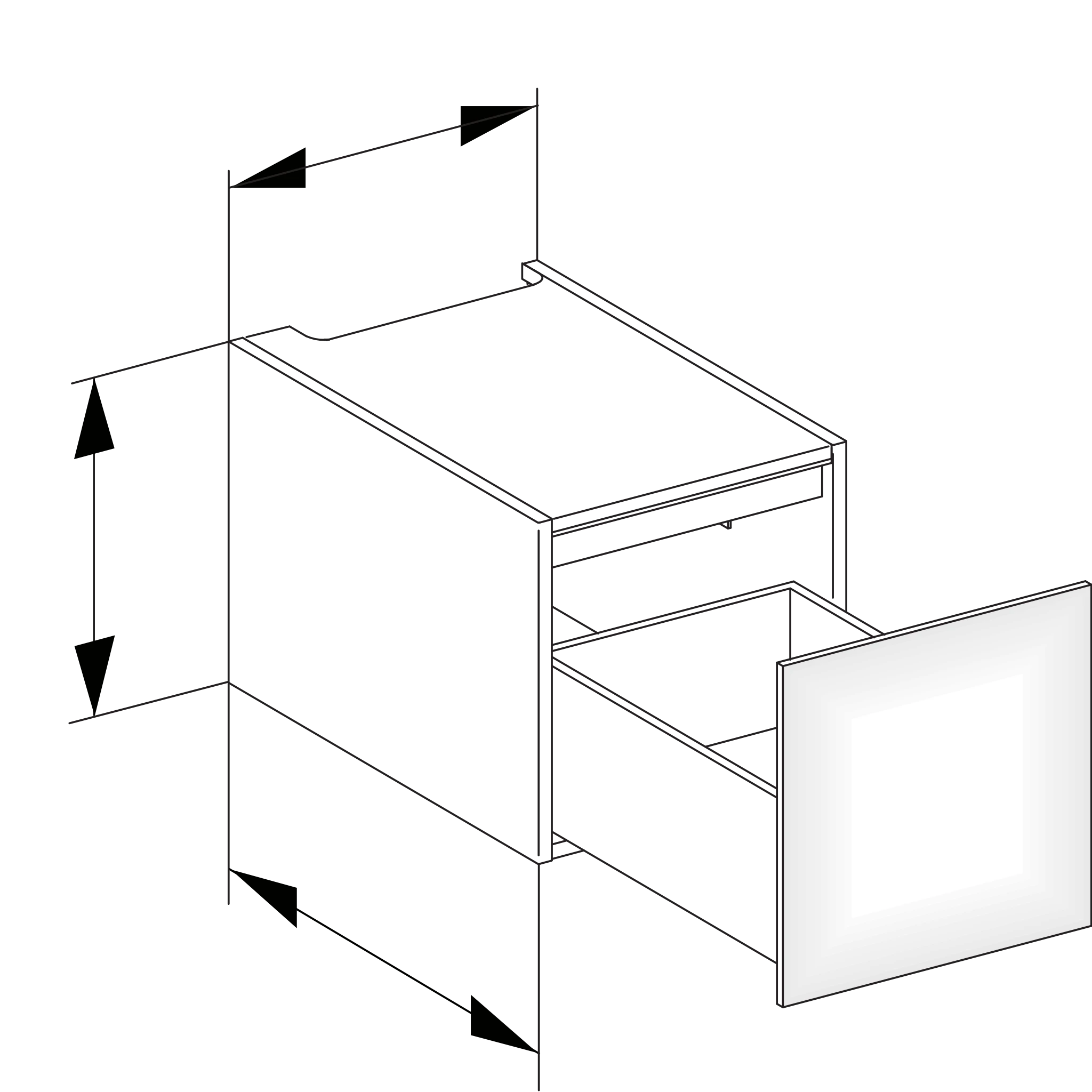 Edition 11 Modul Unterbauschrank mit Auszug 350 x 350 x 535 mm trüffel/trüffel