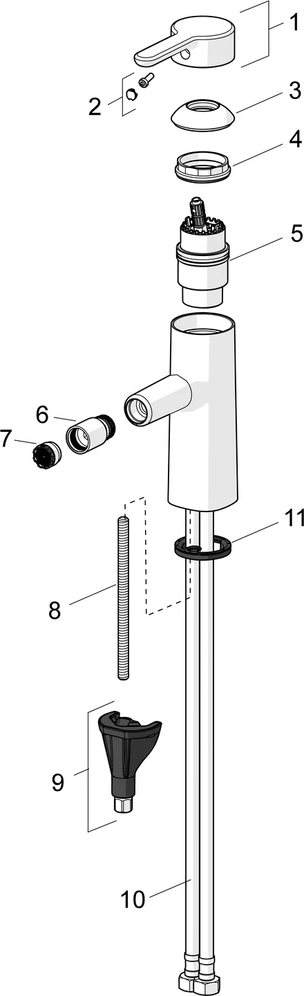 HansaDESIGNO Style Bidetarmatur EHM 5173 Zugst.Ablgarn. Ausld. 117 DN15 Chrom