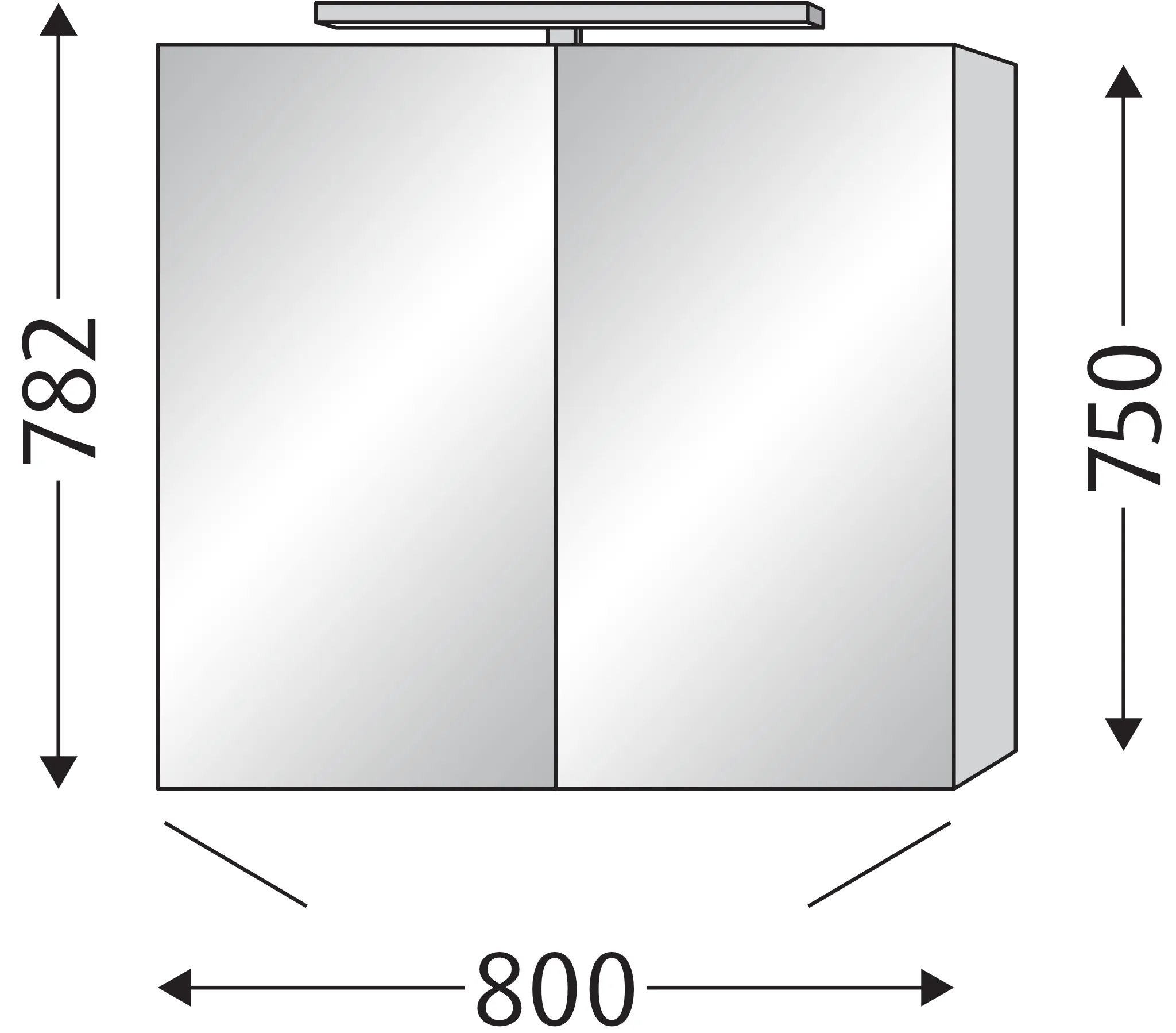 Sanipa Spiegelschrank „Milla“ 80 × 75 × 14,9 cm in Taupe-Matt