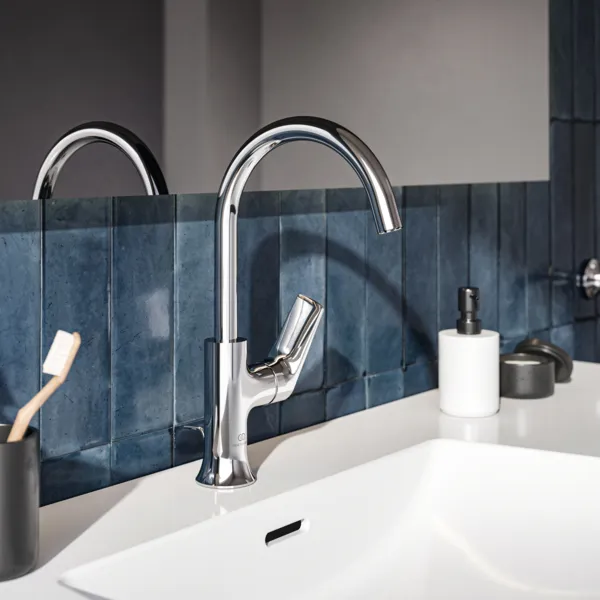 Waschtischarmatur hoher Auslauf La Dolce Vita mit Ablaufgarnitur Brushed Gold