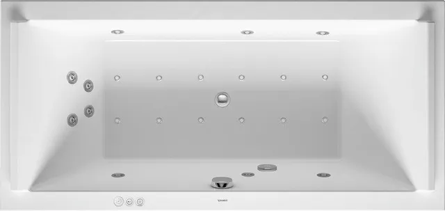 Duravit Whirlwanne „Starck“ rechteck 1800 × 800 mm, Mittelablauf mit Combi-System P, in Weiß Duravit Whirlwanne „Starck“ rechteck 1800 × 800 mm, Mittelablauf mit Combi-System P, in Weiß