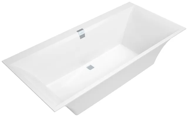 Villeroy & Boch Badewanne „Squaro Edge 12“ rechteck 190 × 90 cm, Mittelablauf in Weiß Alpin