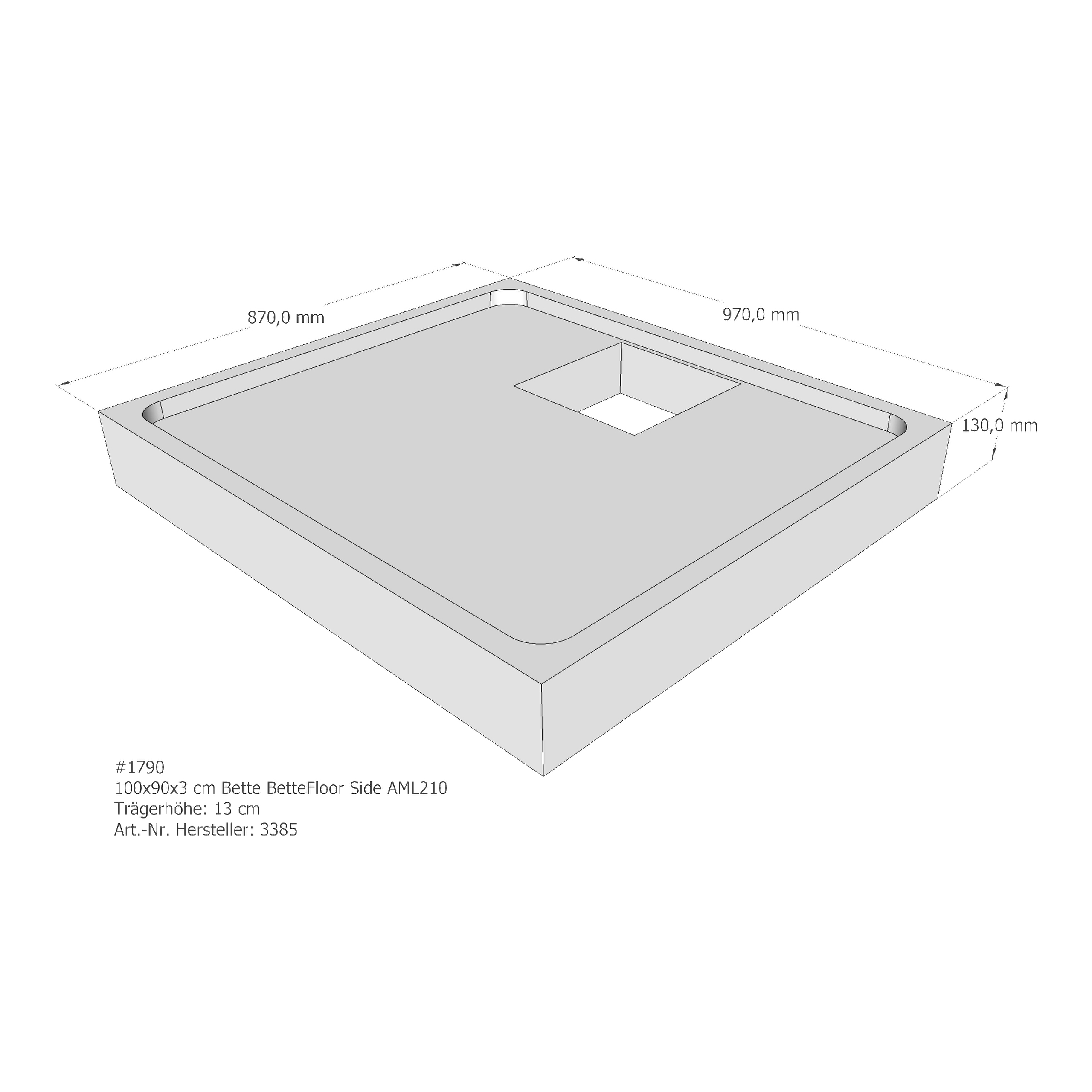 Duschwannenträger für Bette Floor Side 100 × 90 × 3 cm Breite: 90 cm / Länge: 100 cm Duschwannenträger für Bette Floor Side 100 × 90 × 3 cm Breite: 90 cm / Länge: 100 cm