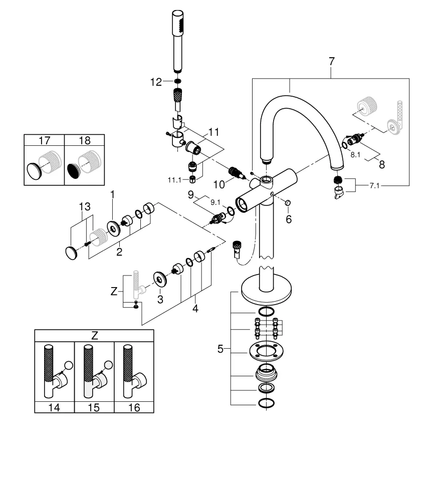 Wannenbatterie Atrio Private Collection 25227, Bodenmontage, für Hebelgriffe, Fertigmontageset für 45984, chrom Wannenbatterie Atrio Private Collection 25227, Bodenmontage, für Hebelgriffe, Fertigmontageset für 45984, chrom