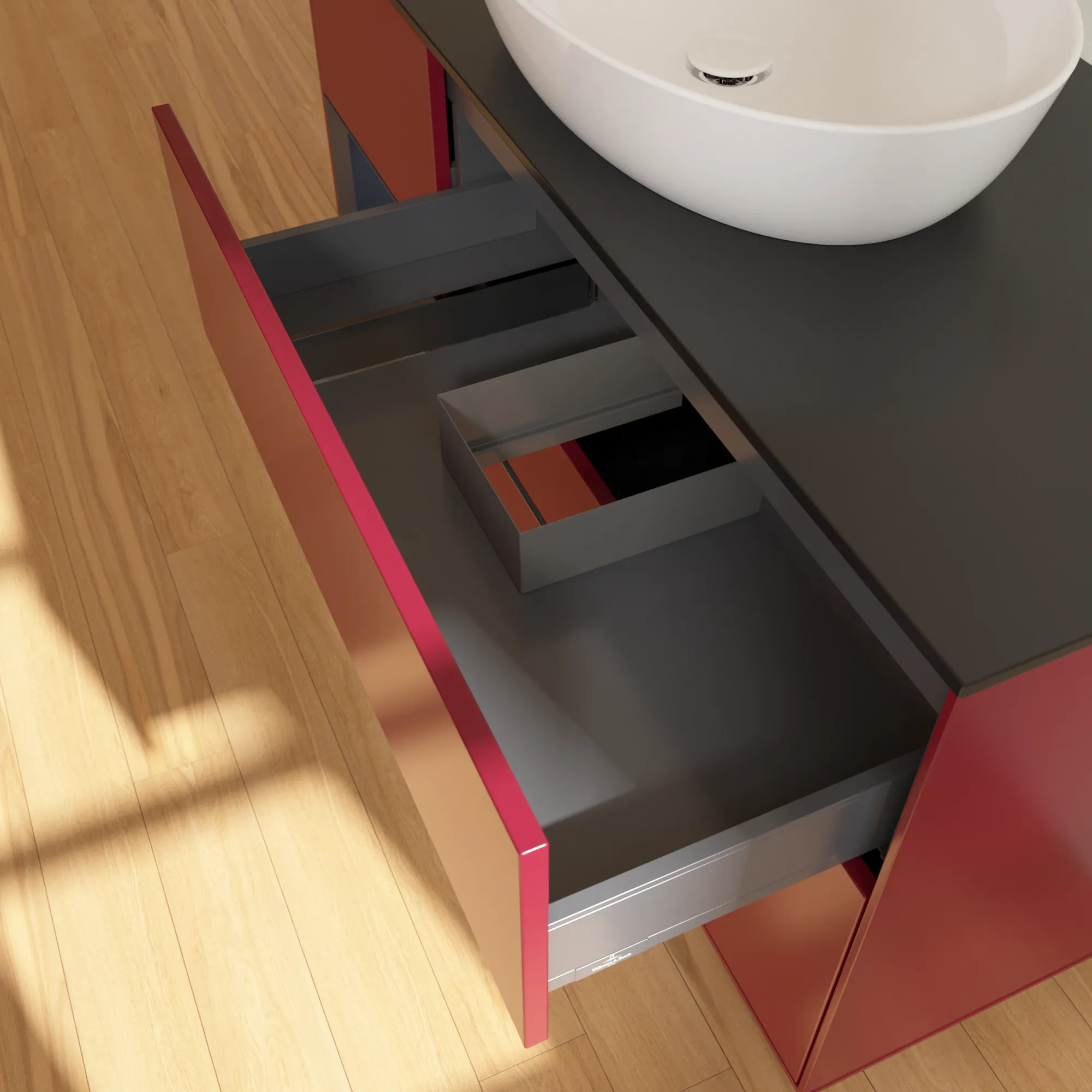 Villeroy & Boch Waschtischunterschrank „Finion“ für Schrankwaschtisch 1200 × 603 × 501 mm Peony Matt Lacquer, für Becken mittig, ohne Hahnlochbohrung Villeroy & Boch Waschtischunterschrank „Finion“ für Schrankwaschtisch 1200 × 603 × 501 mm Peony Matt Lacquer, für Becken mittig, ohne Hahnlochbohrung