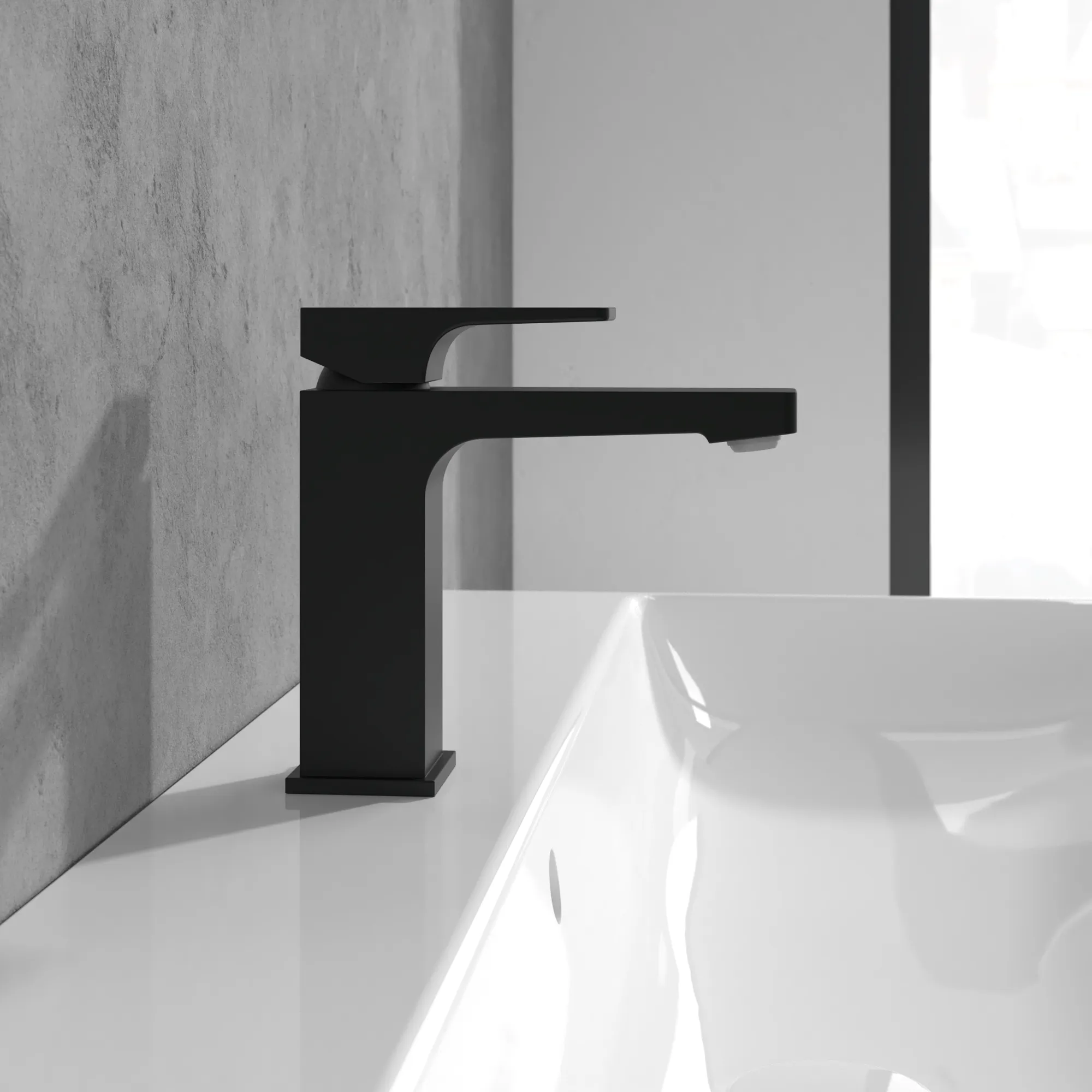 Villeroy & Boch Einhebel-Waschtischarmatur Architectura Square, 50x165x161mm, Matt Black