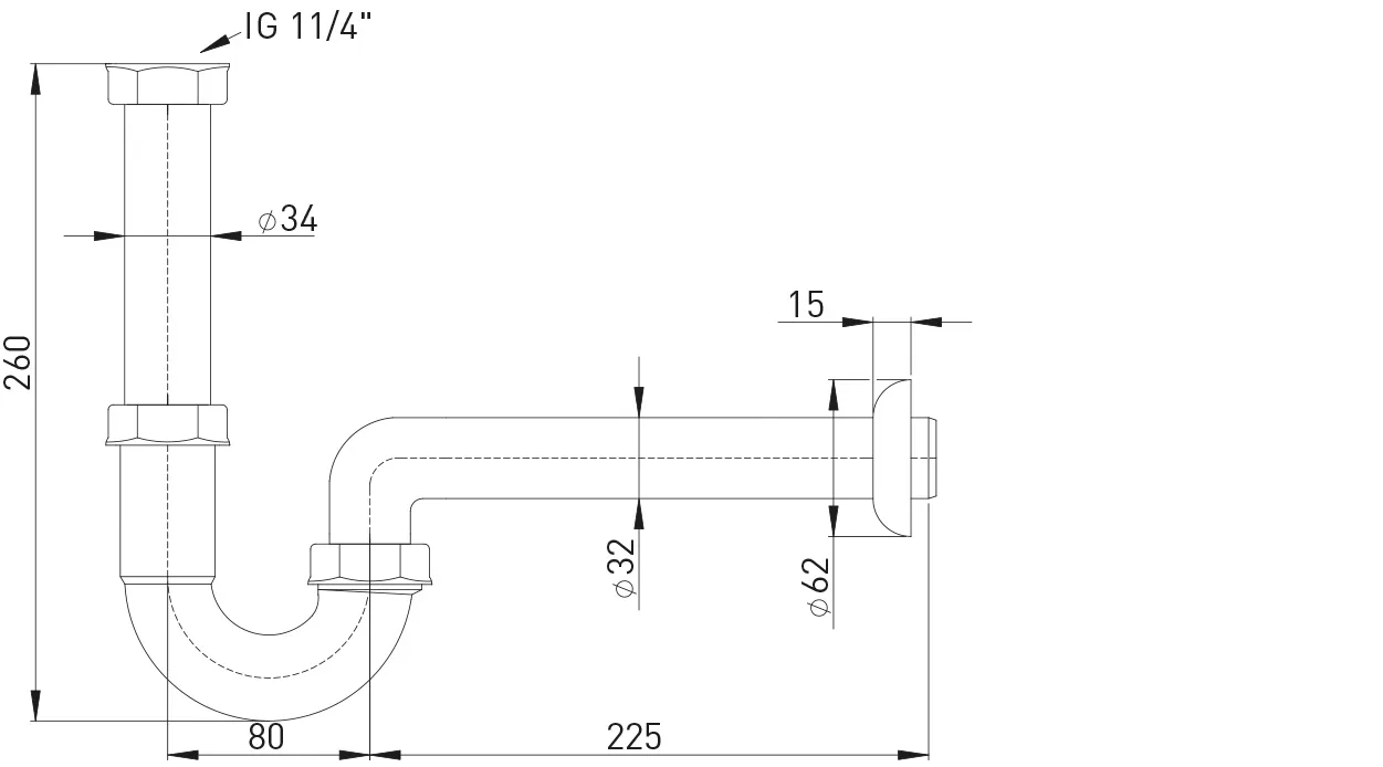 Röhrengeruchverschluss PP weiß 1 1/4″ x 32 mm Röhrengeruchverschluss PP weiß 1 1/4″ x 32 mm
