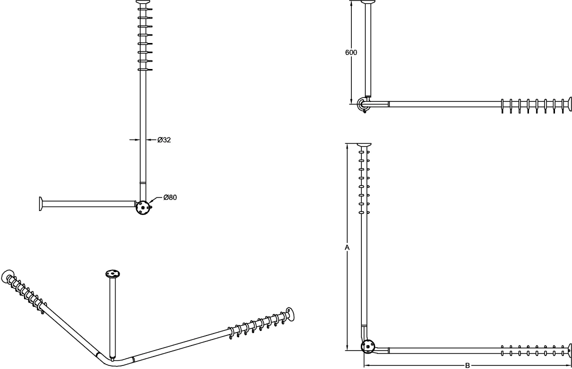 Villeroy & Boch ViCareFUNKTION Duschstange 900 mm, 68 Weiß Villeroy & Boch ViCareFUNKTION Duschstange 900 mm, 68 Weiß