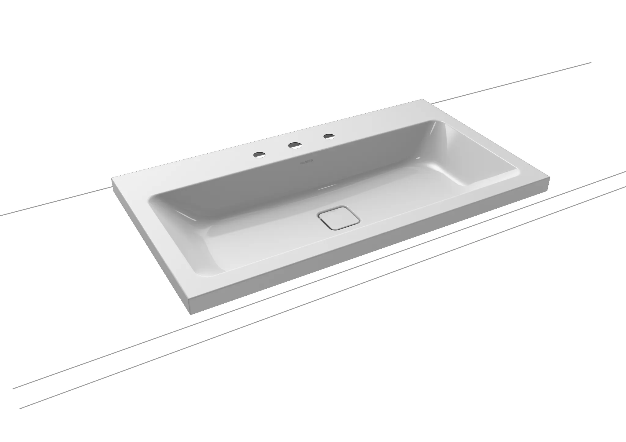 Aufsatzwaschtisch „Cono“ 90 × 50 cm, ohne Überlauf, mittig, mit Hahnlochbohrung in manhattan mit Perl-Effekt