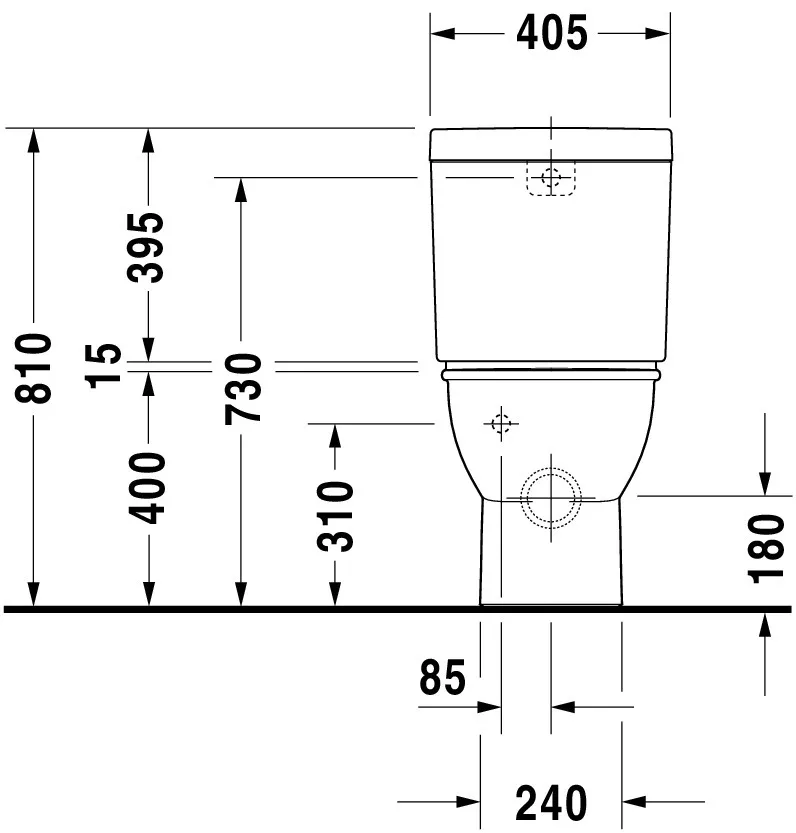 Stand-WC Kombi Darling New 630 mm Tiefspüler,f.SPK,Abg.Vario,weiß,HYG