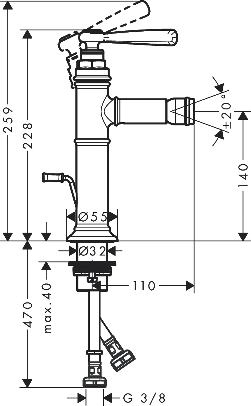 Hansgrohe AXOR Montreux Bidetmischer chrom, Einhebel-Bedienung, Ausladung 110 mm, Auslaufhöhe 140 mm, Normalstrahl, max. Durchfluss 5 l/min, Keramikmischsystem, für Durchlauferhitzer geeignet Hansgrohe AXOR Montreux Bidetmischer chrom, Einhebel-Bedienung, Ausladung 110 mm, Auslaufhöhe 140 mm, Normalstrahl, max. Durchfluss 5 l/min, Keramikmischsystem, für Durchlauferhitzer geeignet