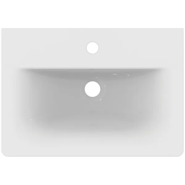 Waschbecken „ConnectAir“ 54 × 38 × 15,5 cm, Hahnlochposition mittig in Weiß Waschbecken „ConnectAir“ 54 × 38 × 15,5 cm, Hahnlochposition mittig in Weiß