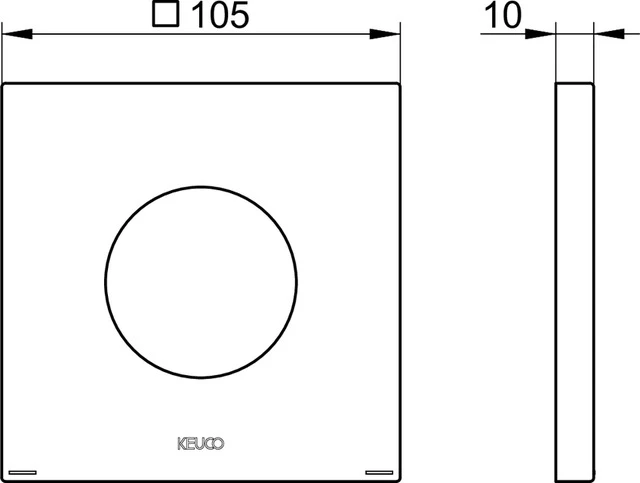 IXMO 59551130092 Wandrosette für Einhebelmischer, eckig 105 x 105 mm Schwarzchrom gebürstet