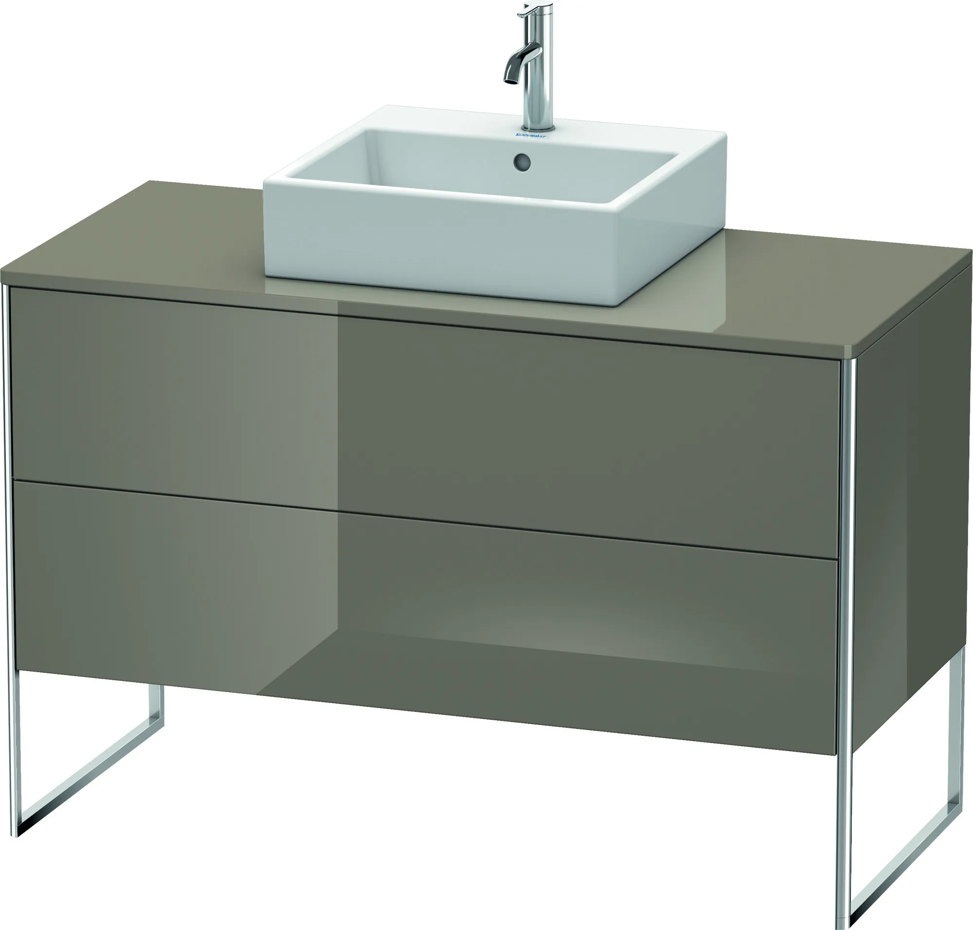 Duravit Waschtischunterschrank bodenstehend „XSquare“ 120 × 77,8 × 54,8 cm Flannel Grey Hochglanz