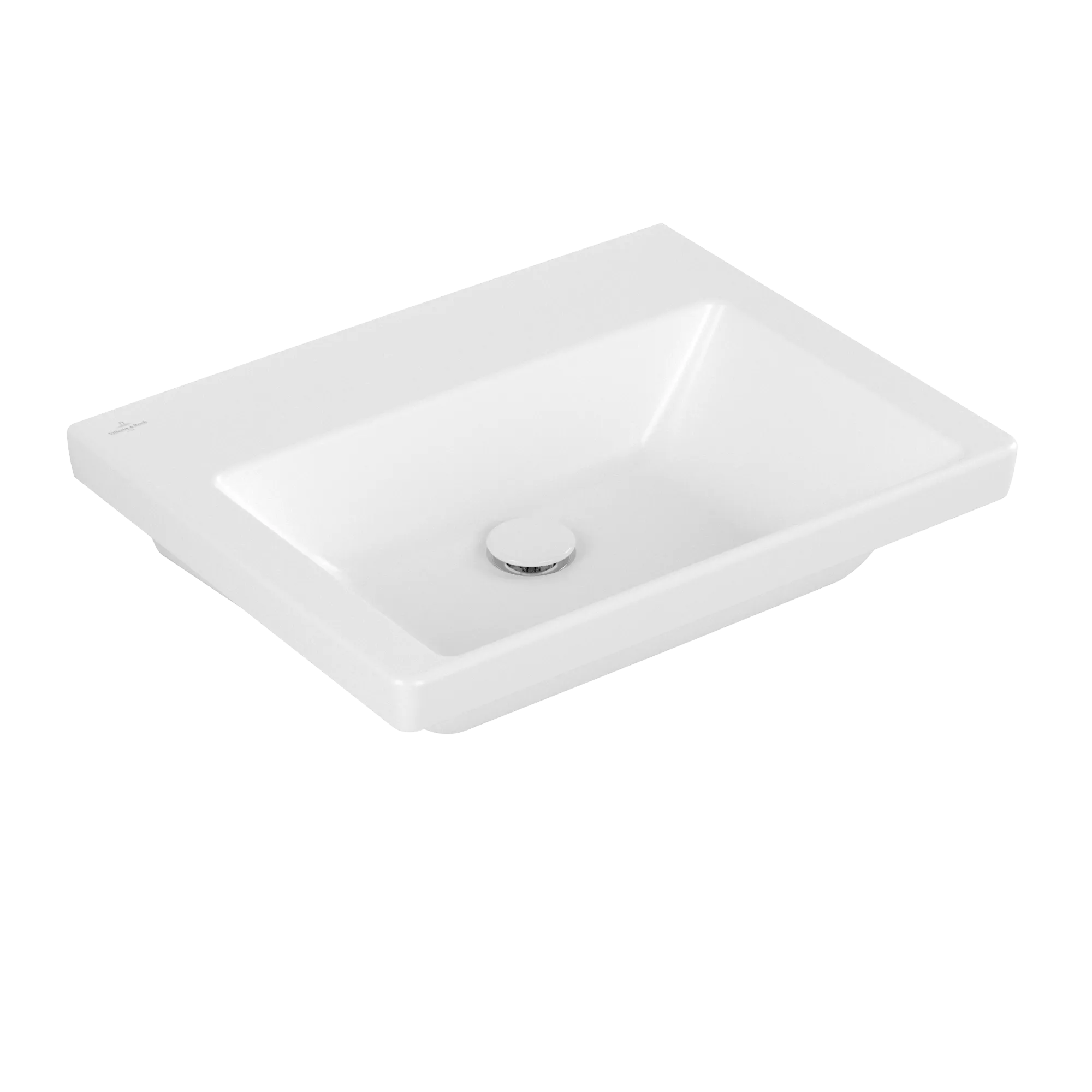 Villeroy & Boch Subway 3.0 Waschbecken, 600 x 470 mm, Rechteck, ohne Überlauf, Stone White CeramicPlus