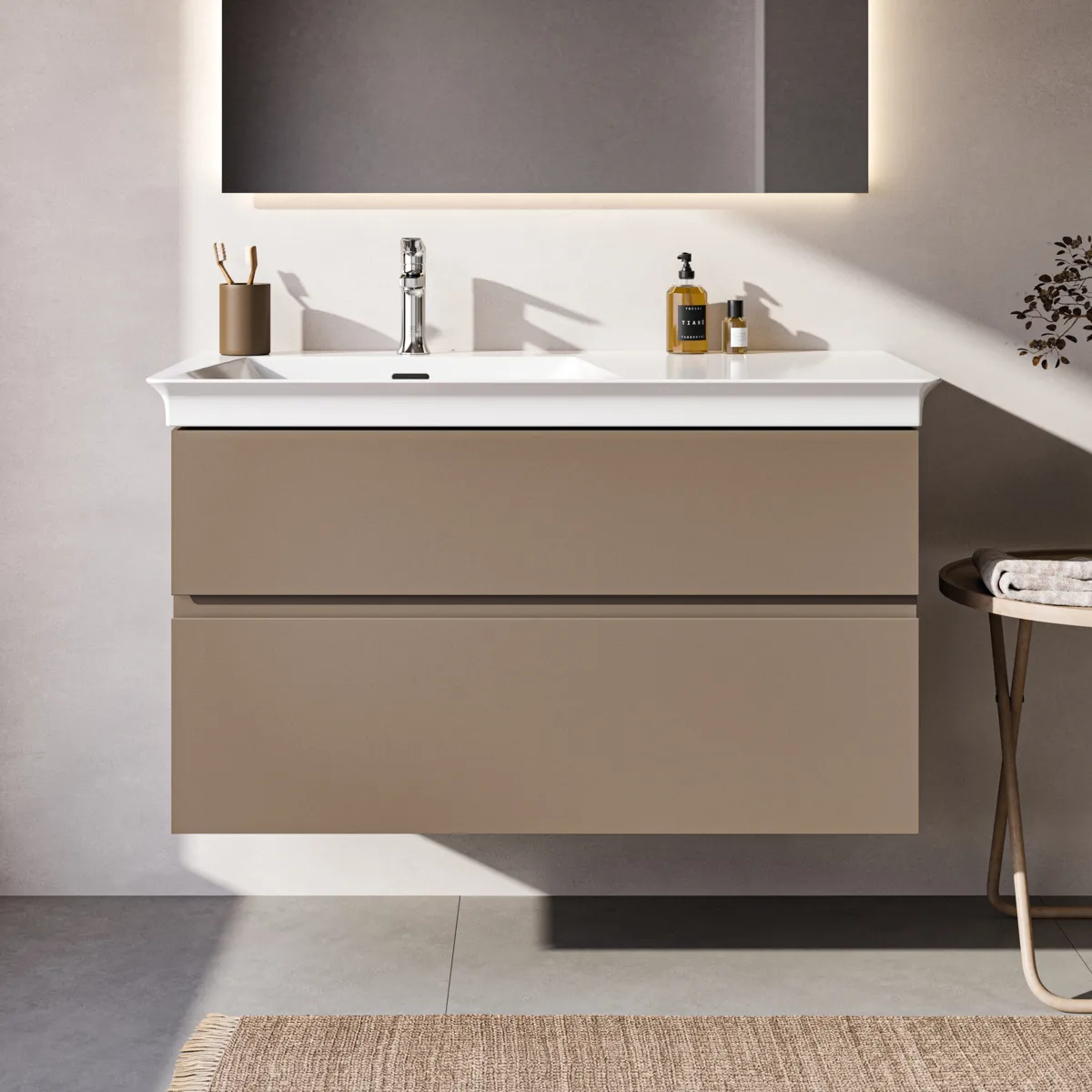 Ideal Standard Waschtischunterschrank „Finesse“ 100 × 55 × 50,5 cm Greige matt