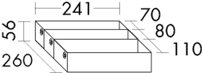 Burgbad Zubehör Set Metallboxen, dunkelgrau pulverbeschichtet, 3 Boxen (70/80/110 mm), 260x241x56 mm Burgbad Zubehör Set Metallboxen, dunkelgrau pulverbeschichtet, 3 Boxen (70/80/110 mm), 260x241x56 mm