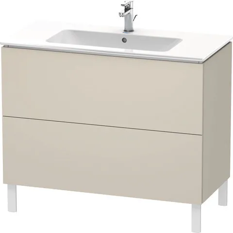 Duravit Waschtischunterschrank bodenstehend „L-Cube“ 102 × 70,4 × 48,1 cm Taupe Supermatt