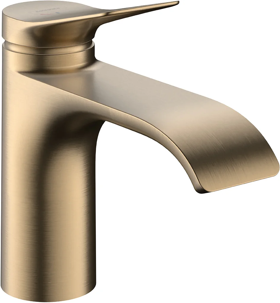 Hansgrohe Vivenis Einhebel-Waschtischmischer 80 CoolStart mit Zugstangen-Ablaufgarnitur BBR, Brushed Bronze, Ausladung 133 mm, Auslaufhöhe 80 mm