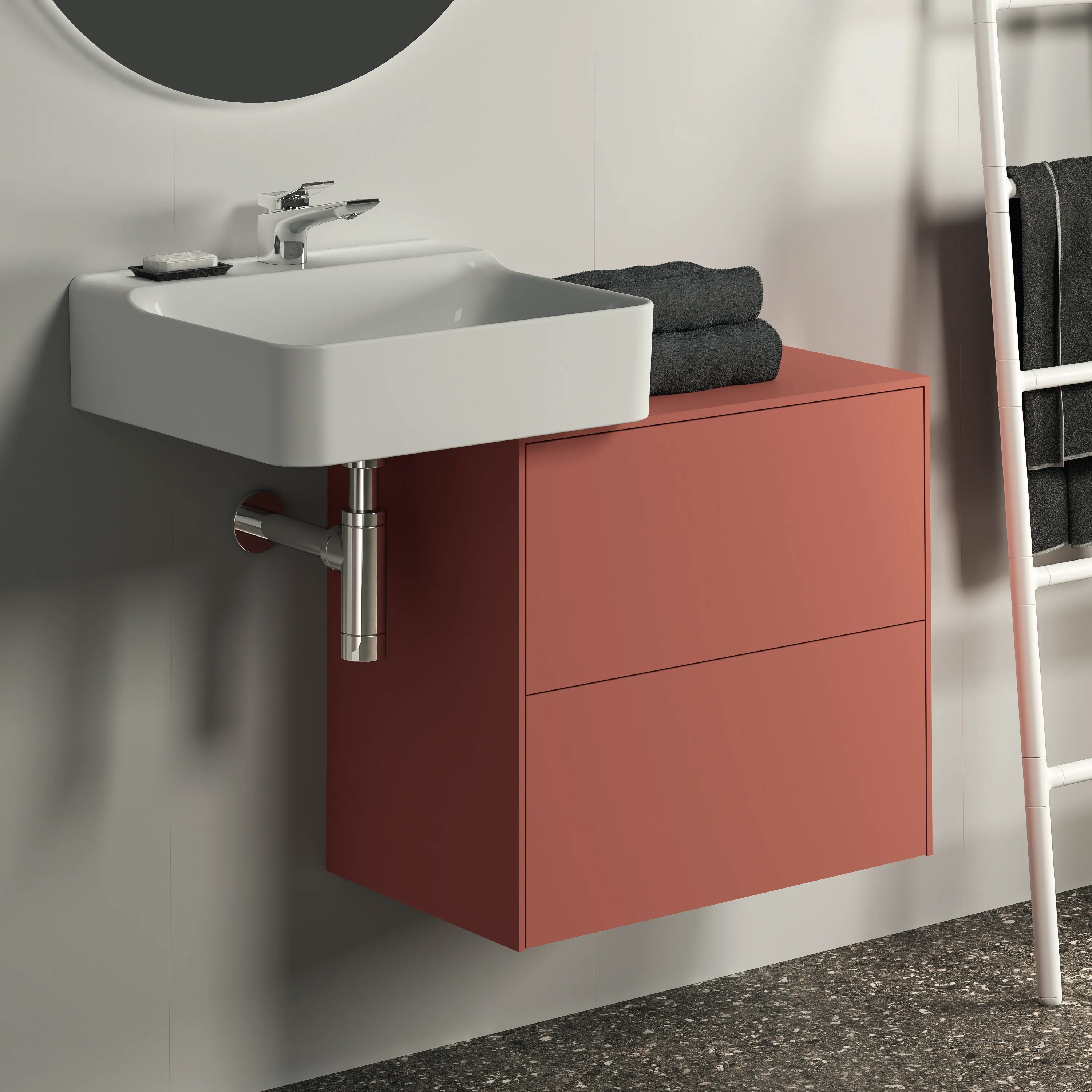 Ideal Standard Waschtischunterschrank Conca, 2 Auszüge, ohne Ausschnitt, 602x373x550 mm, Sunset