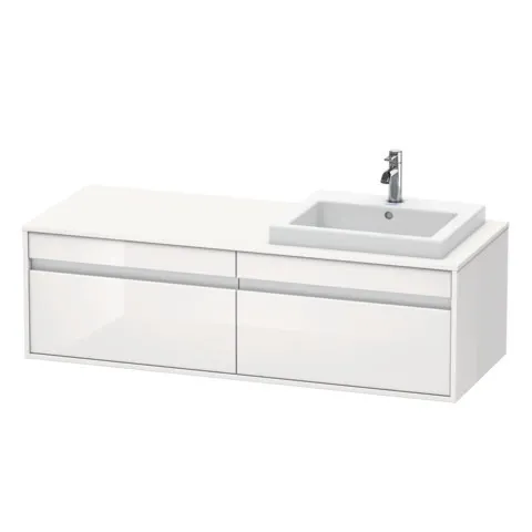 Duravit Waschtischunterschrank wandhängend „Ketho“ 140 × 42,6 × 55 cm Weiß Hochglanz Duravit Waschtischunterschrank wandhängend „Ketho“ 140 × 42,6 × 55 cm Weiß Hochglanz