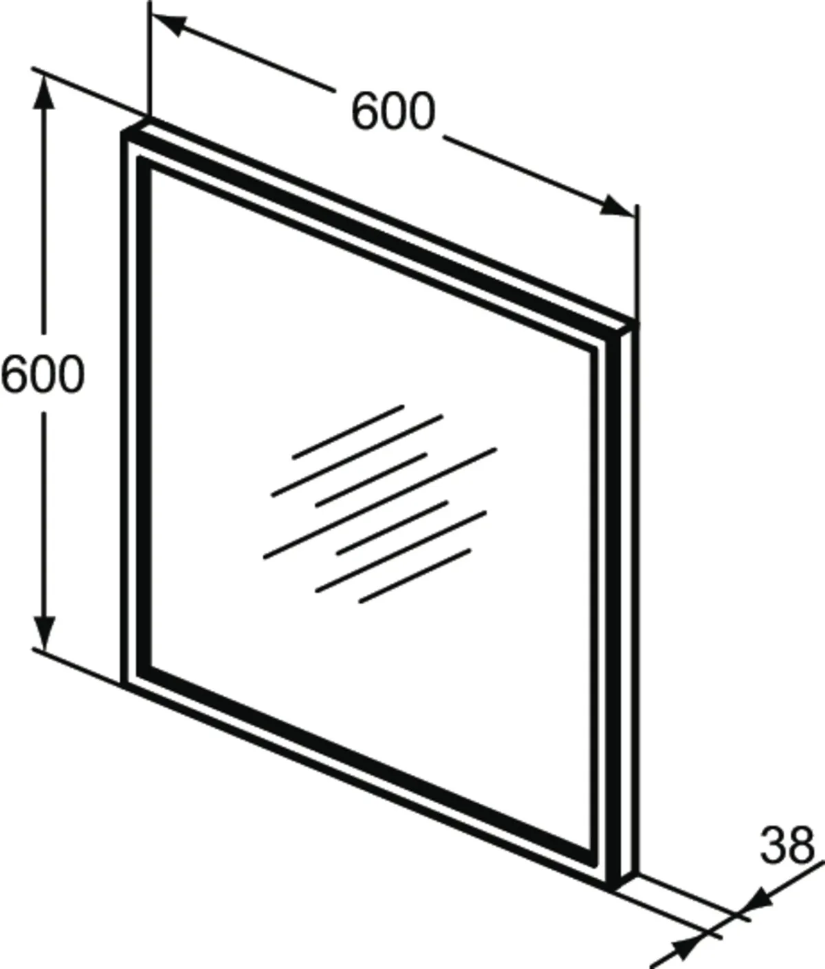 Ideal Standard Spiegel „Conca“ 60 × 60 cm