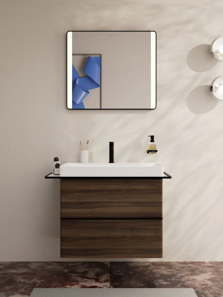 Hansgrohe Xelu Q Waschtisch, Keramik, weiß, 800x480x80 mm, wandhängend, ohne Hahnloch und Überlauf, SmartClean Glasur