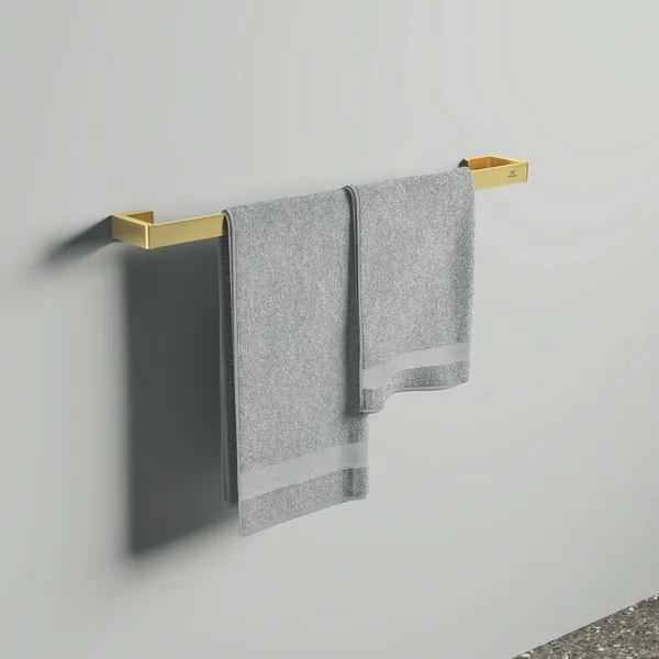 Handtuchstange Conca Cube, eckig, 600mm, Brushed Gold Handtuchstange Conca Cube, eckig, 600mm, Brushed Gold