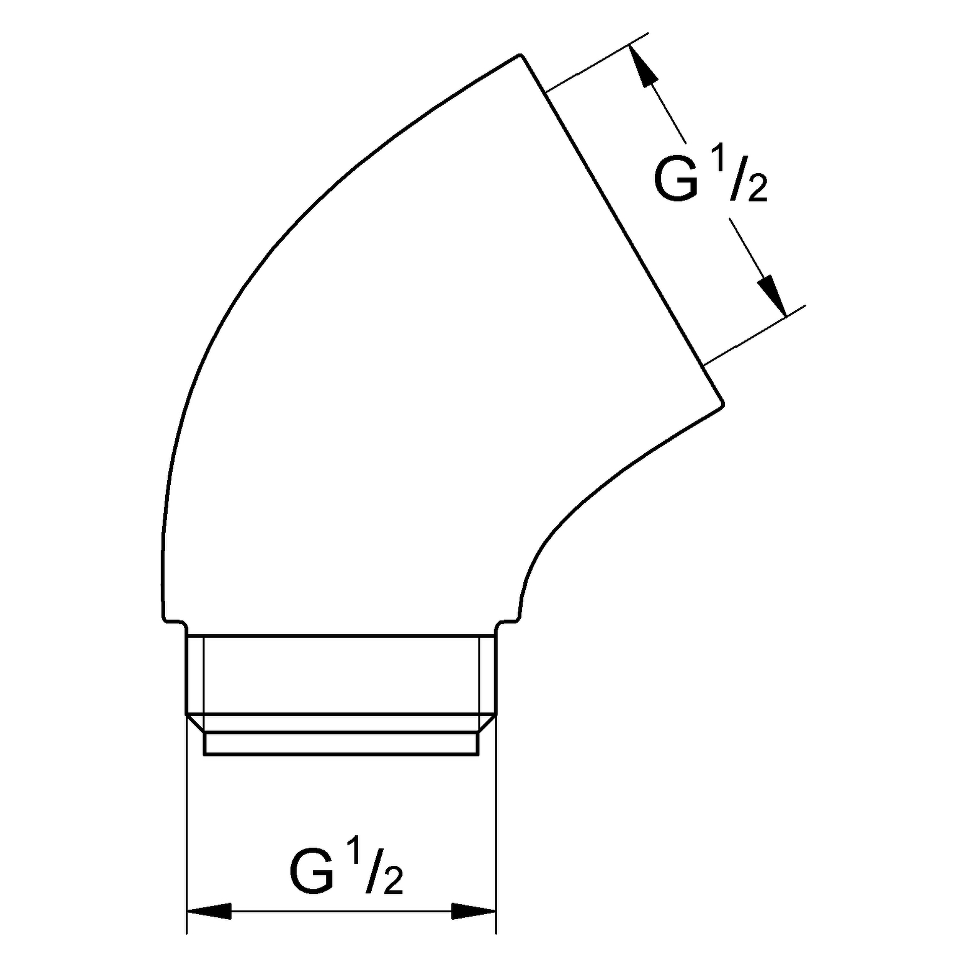 Adapter 1/2'' x 1/2'' 28813, zur Kombination von Handbrausen anderer Hersteller mit Relexa Brausestangen, weiß