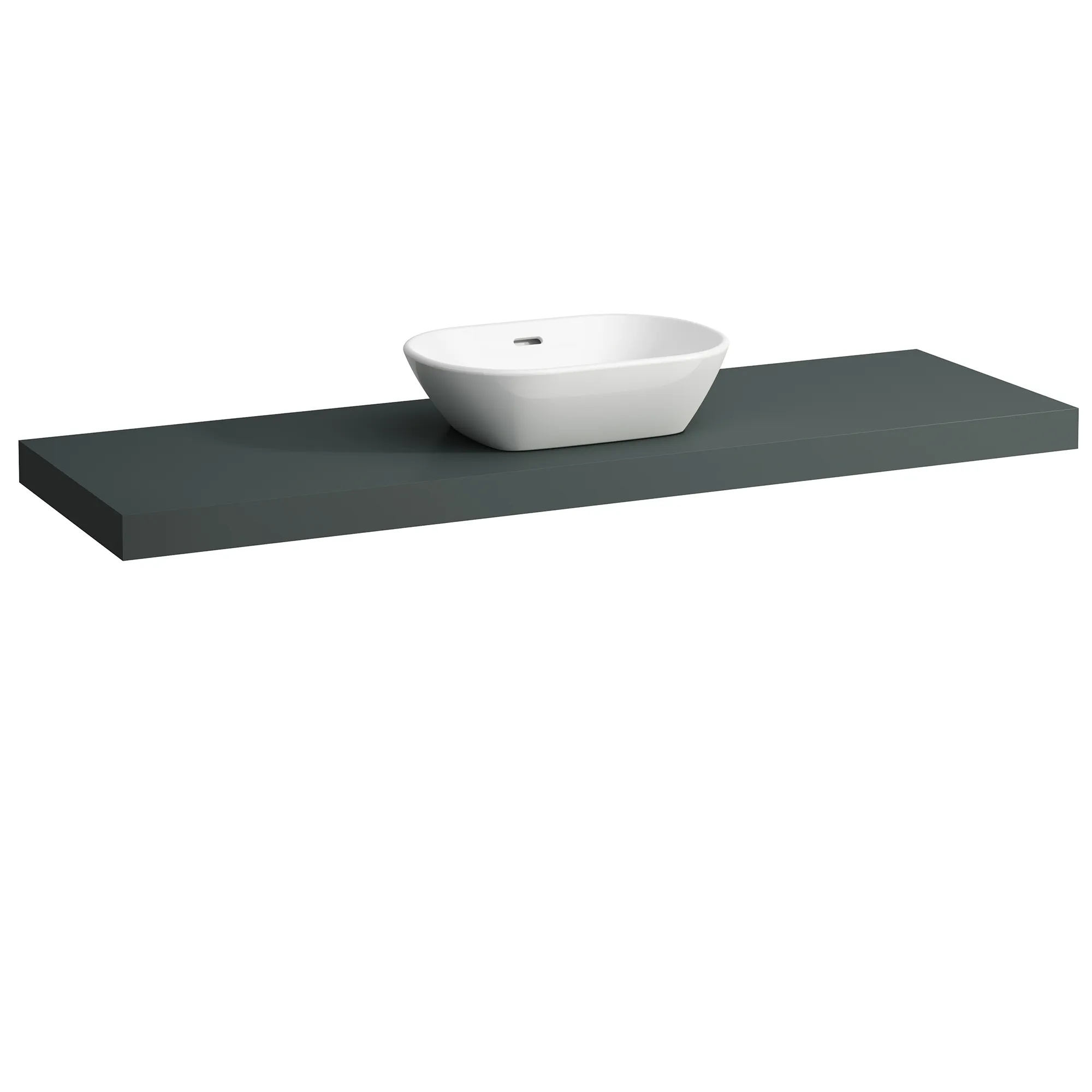 Waschtisch-Platte LANI 495x1570x65 mit Ausschnitt mittig inklusive 3 Befestigungselemente weiß matt
