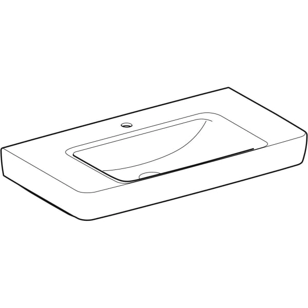 Wandwaschtisch mit Ablagefläche „Renova Plan“, rechteckig 90 × 48 cm in weiß alpin