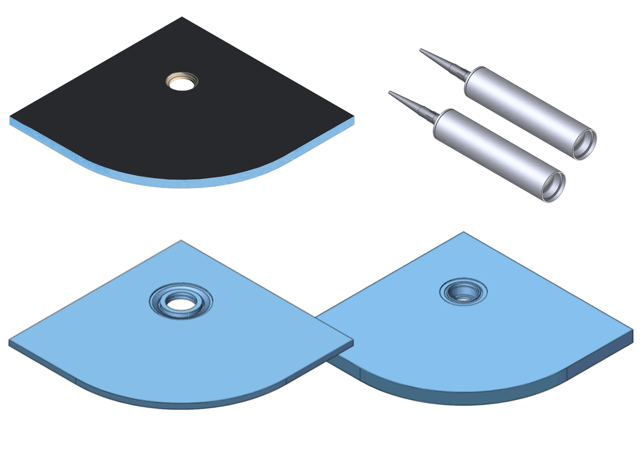 Duschelement mit Unterbau Ablauf dezentral „Point“ 90 × 90 cm Duschelement mit Unterbau Ablauf dezentral „Point“ 90 × 90 cm