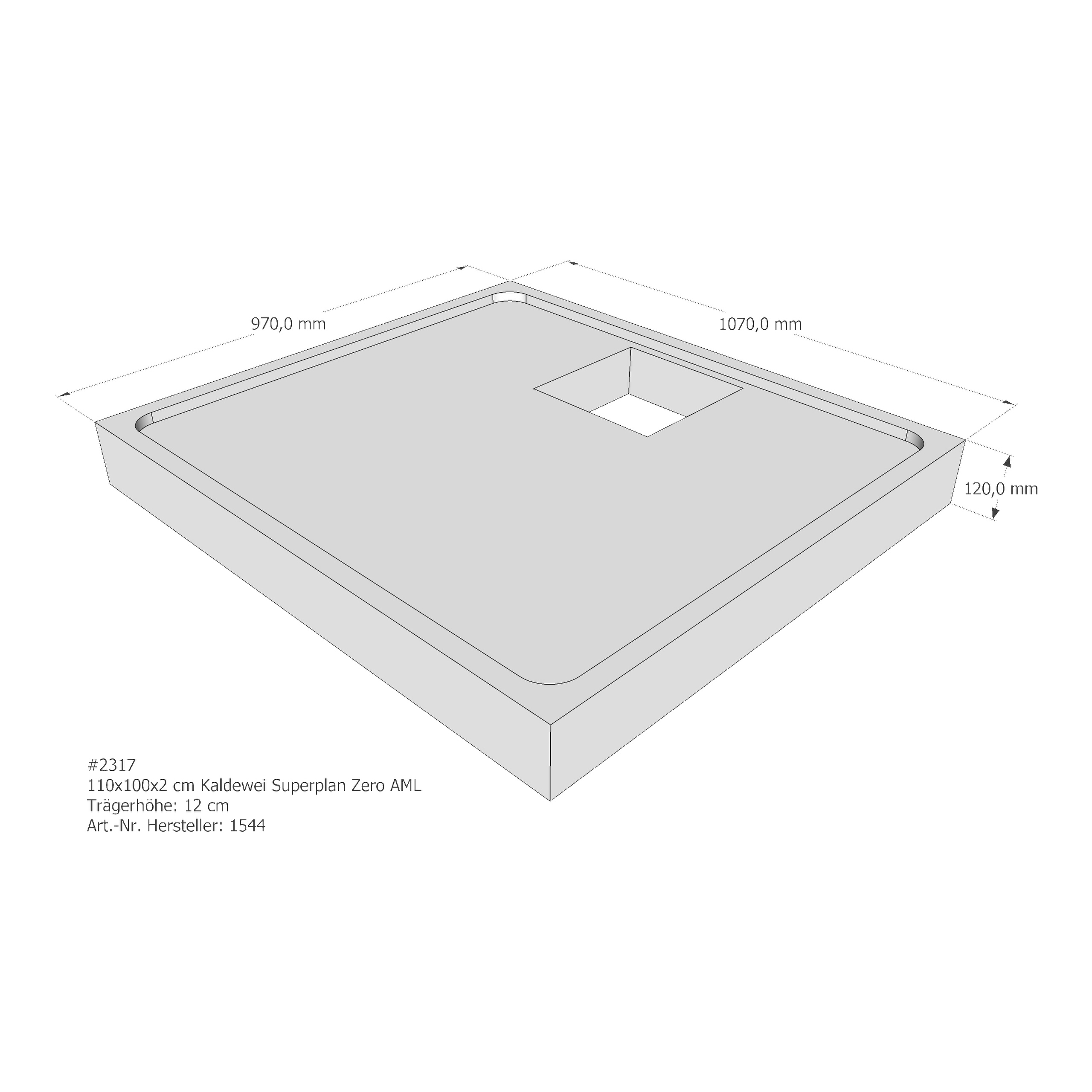Duschwannenträger für Kaldewei Superplan Zero 110 × 100 × 2 cm Breite: 100 cm / Länge: 110 cm Duschwannenträger für Kaldewei Superplan Zero 110 × 100 × 2 cm Breite: 100 cm / Länge: 110 cm