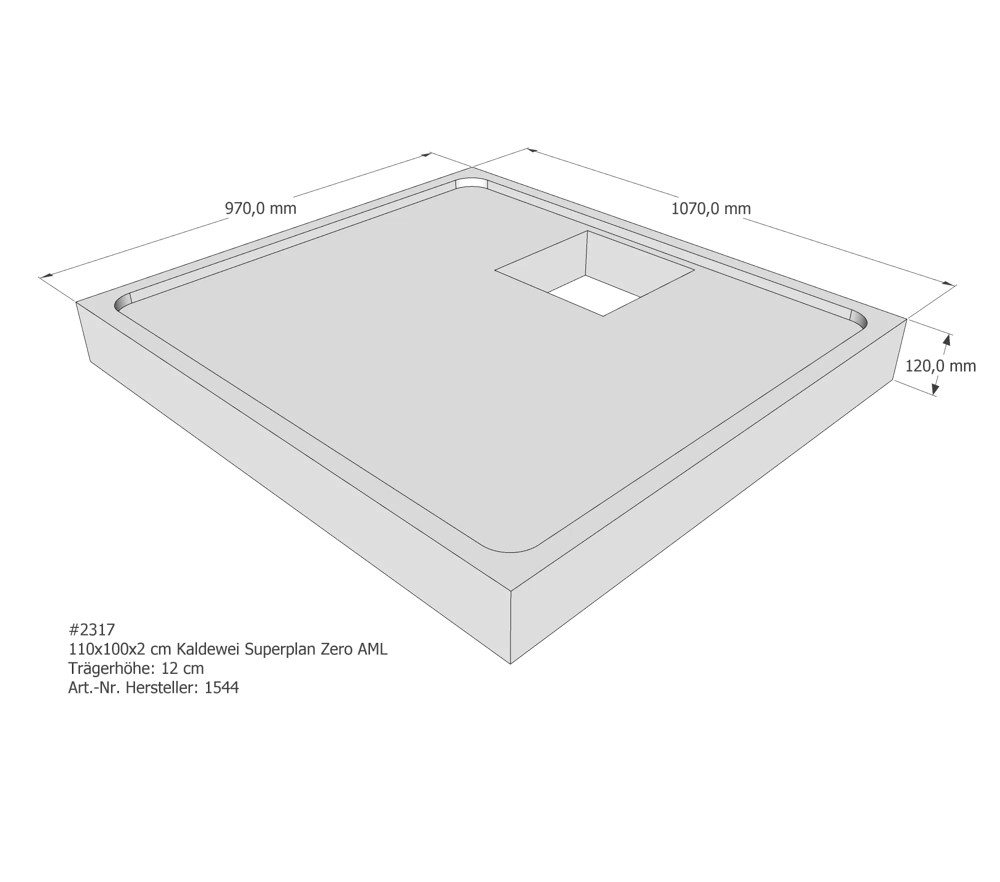 Duschwannenträger passend für Kaldewei Superplan Zero 110 × 100 × 2 cm Breite: 100 cm / Länge: 110 cm Duschwannenträger passend für Kaldewei Superplan Zero 110 × 100 × 2 cm Breite: 100 cm / Länge: 110 cm