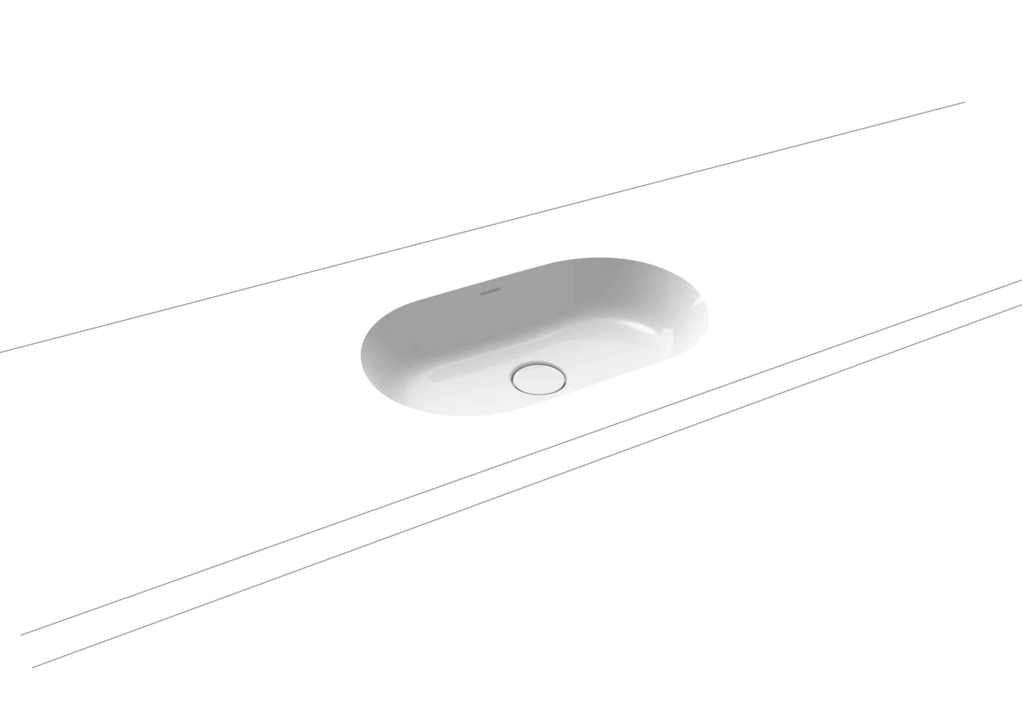 Kaldewei CENTRO Unterbauwaschtisch, alpinweiß, Perl-Effekt, 610 x 380 mm, Randhöhe 112 mm