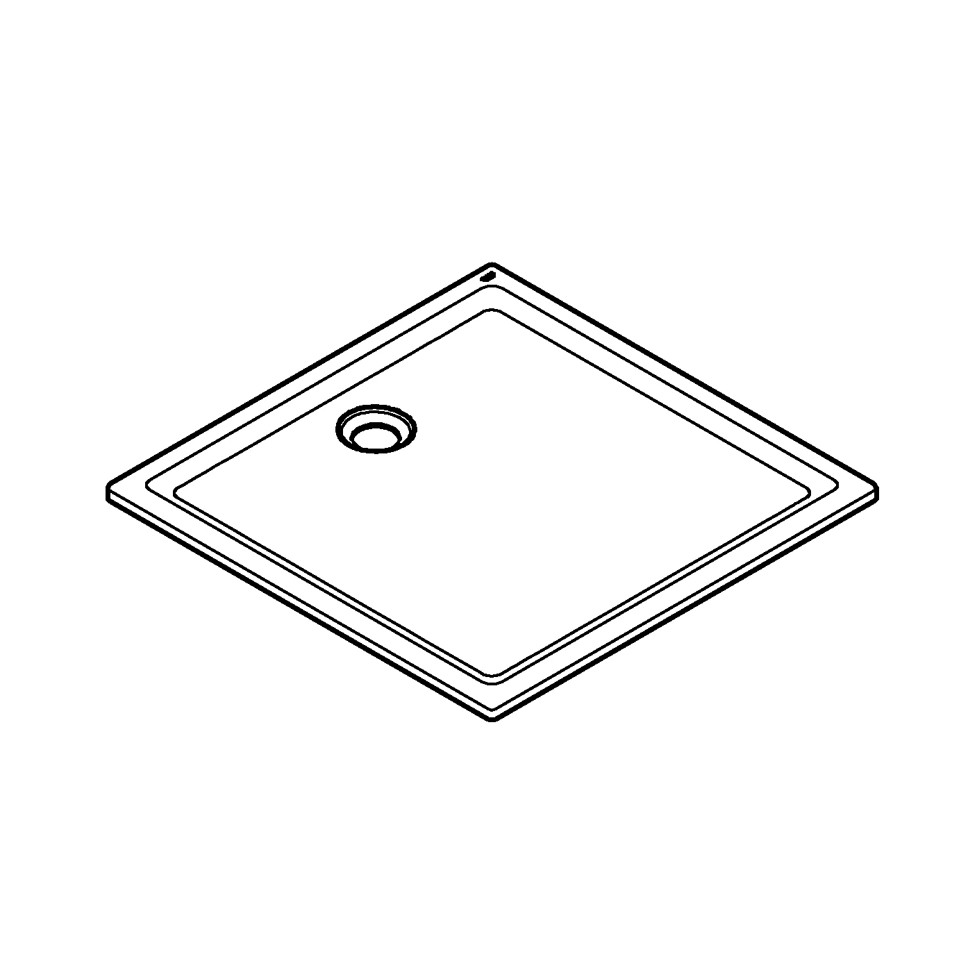 Acryl Duschwanne 39300, Maße: 1000 x 1000 mm, Tiefe: 30 mm, alpinweiß