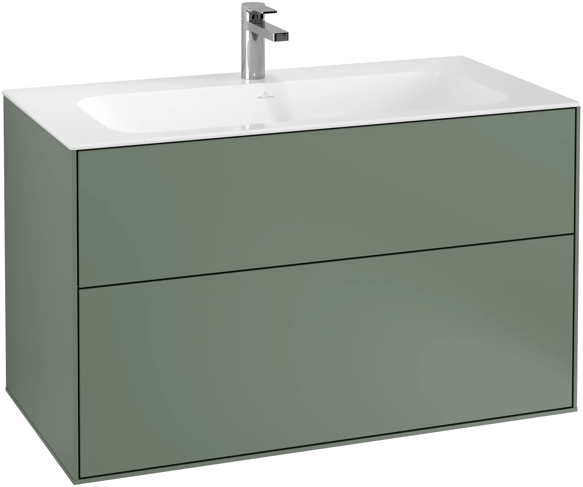 Villeroy & Boch Finion Waschbeckenunterschrank F02, 996 x 591 x 498 mm, Olive Matt Lacquer